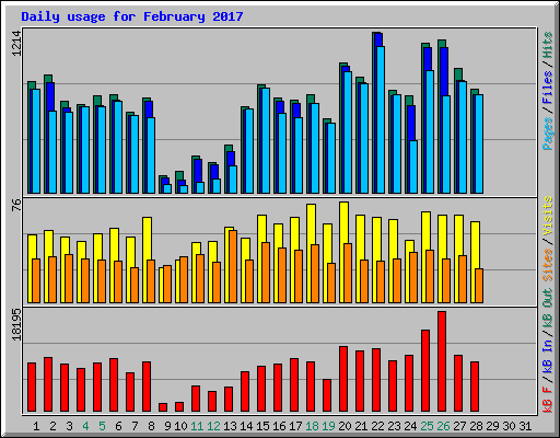 Daily usage for February 2017