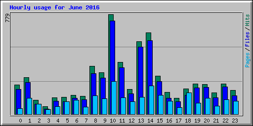 Hourly usage for June 2016
