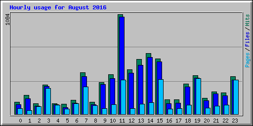 Hourly usage for August 2016