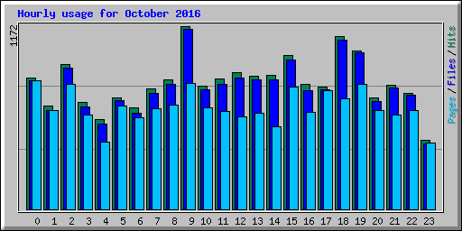 Hourly usage for October 2016