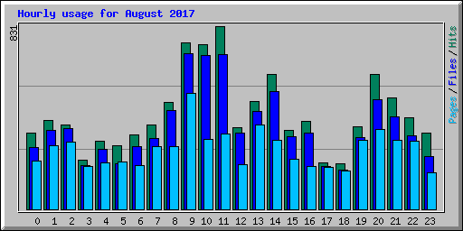 Hourly usage for August 2017